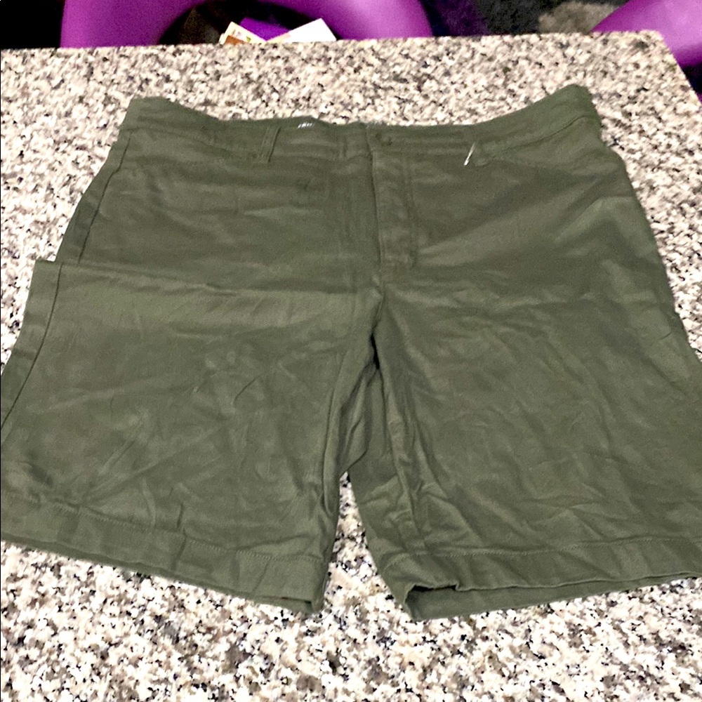 Olive Green Women's Bermuda shorts with a matching T-shirt
